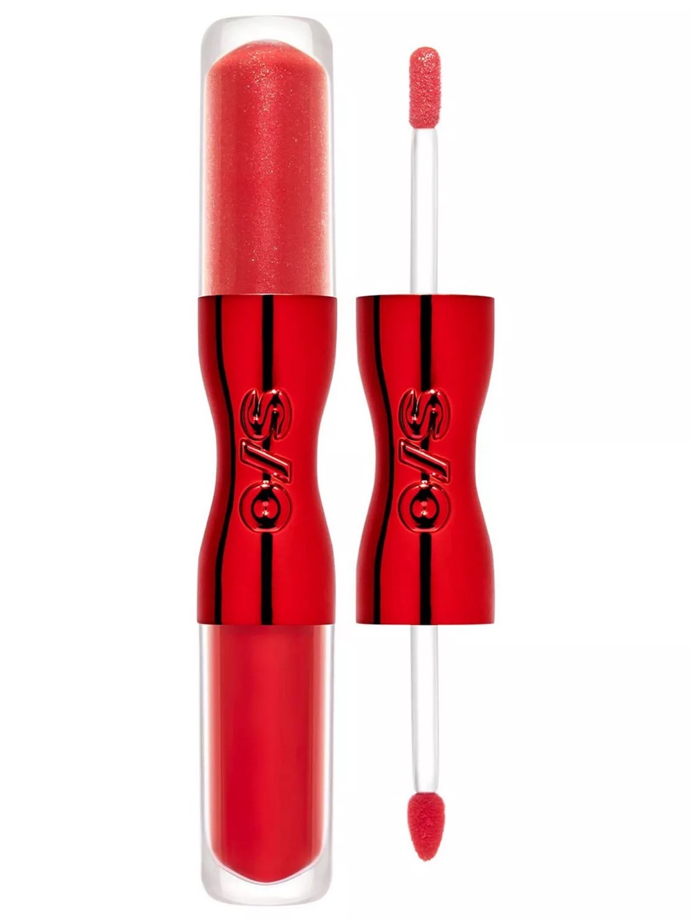 NEW One Size Lip Snatcher Velvet Flex Cream Cushion Gloss Duo No Speed Limit Red